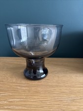 Wedgwood Smokey Lead Crystal Bowl / Vase 4.5” High 4.5” Diameter Orig Sticker