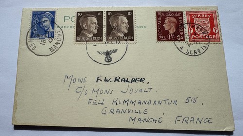 Ww2 jersey occupation postcard - ww2,