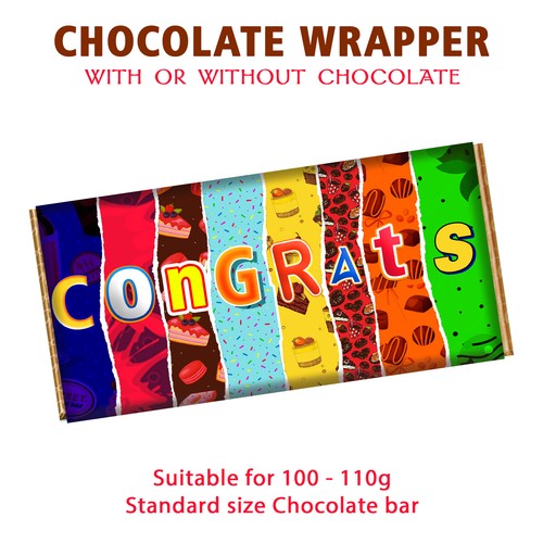 Congrats chocolate bar wrapper - chocolate,