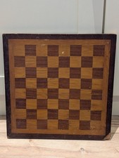 Antique Vintage Handmade Mixed Wooden Chess Board
