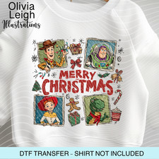 Disney Toy Story, Christmas, Dtf Transfer Iron On Childrens T-shirt Clothing