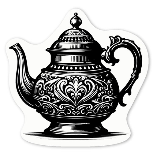 Fancy teapot decal stickers - decal,