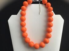  Chunky Orange Bead Choker Necklace
