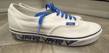 VANS Sketch Sidewall White Canvas & Blue Skate Graffiti Sneaker Trainer UK 6
