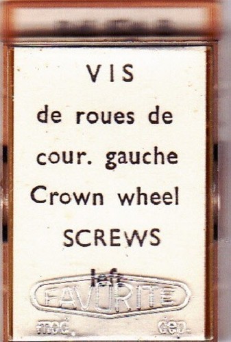 Crown wheel screws - wheel,