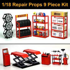 Diorama 1/18 Garage Prop Model Set Garage Workshop Repair Scene Models Accessory