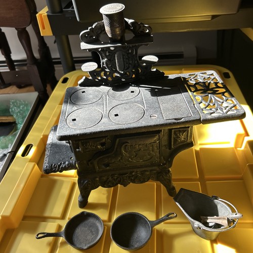 Old crescent cast iron stove - old,