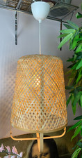 IKEA KNIXHULT WICKER BOHEMIAN BAMBOO PENDANT CELING LIGHT FITTING SHADE 23" H