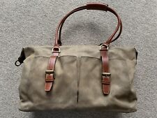 Vintage Mulberry Weekend Bag/ Hold-all Green canvas Tree motif Leather straps
