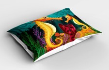 Underwater Pillow Sham Seahorse Habitat