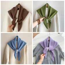 Womens 100% Wool Neck Scarf Triangle Soft Winter Wrap Multiple Colours Warm