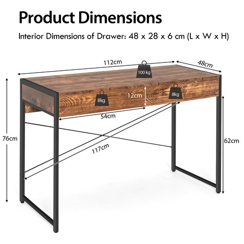 Computer desk wooden - desk, laptop