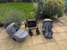 Grey Prestige 3 in 1 pushchair travel system. Can be used from new born