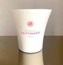 Vintage French Taittinger Champagne Metal White/Pale Cream Ice Bucket