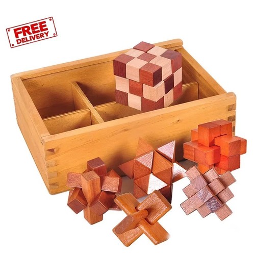 Wooden brain teaser - wooden,