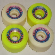 SKELETON - 60mm Street Rocks - Original '80s Skateboard Wheels Yellow / White