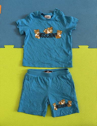 Moschino blue teddy - bear, logo