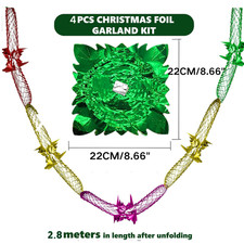 4Pcs Christmas  Foil Garland