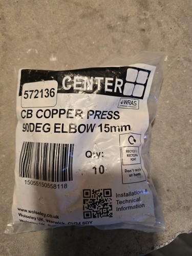Pack press elbow 15mm - 10,