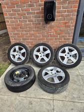 06-13 PEUGEOT 207 SET OF ALLOY WHEELS & SPARE 16 INCH 4 STUD + FAST UK ?? POST