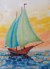 Yacht Impasto Painting