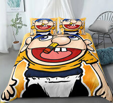3D Jeffy Puppet Quilt Duvet Cover Bedding Set Pillowcase Single Double Gifts UK