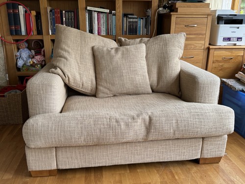 Beige hessian fabric seater - hessian,