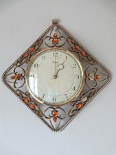 Unusual 1950s-60s Wrought Iron & Gems Paico 30 Hour Wall Clock - Smiths Movement