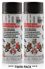 2 x BLACK E-Tech 400ML x 2 Extremely High Temperature Paint XHT VHT Exhaust