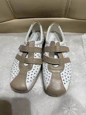 HOTTER Thyme Flats Shoes UK 3 Ladies White / Beige -  EU36 US5