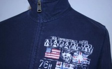 Vintage Napapijri Geographic Jacket - S - Navy Blue - Full Zip 
