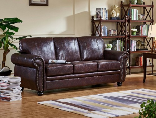 Burgundy leather traditional - leather, 3