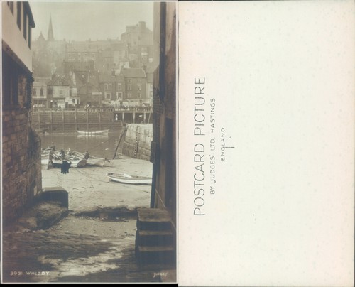 Whitby harbor with boats and