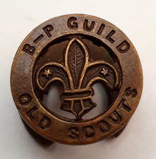 Baden Powell B-P Guild Old Scouts Lapel Badge Button Hole Circa 1948-1955