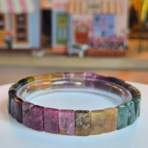 Watermelon tourmaline bangle - tourmaline,