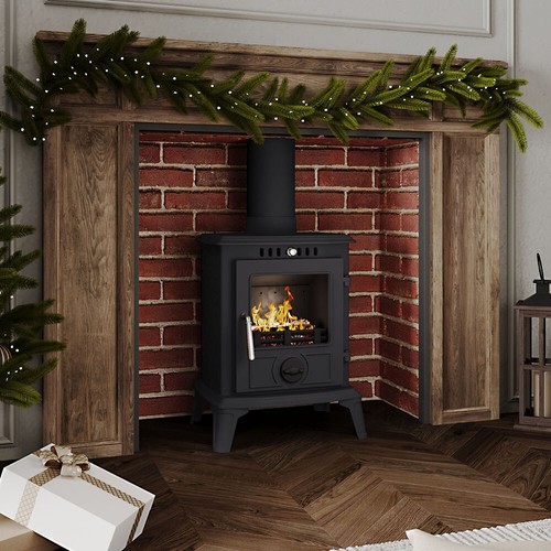 Black logs fire 5000w heater - black,