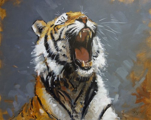 Original oil painting tiger - oil,