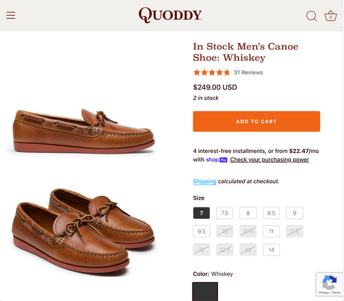 Quoddy men canoe shoe - canoe,