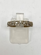 9ct Gold 375 Diamond Heart Half Eternity Ring, Size N, Hallmarked 1981, 1.71gm