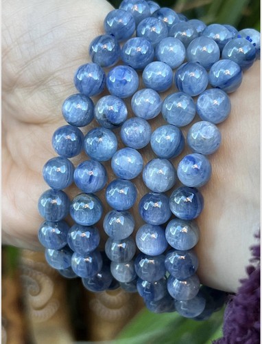Blue kyanite crystal beaded - blue,