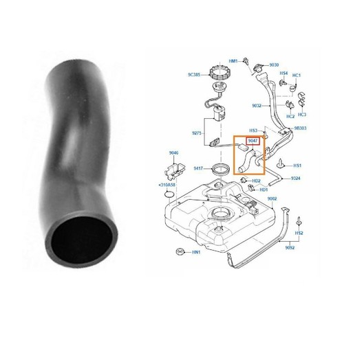 Fuel filler pipe hose - fuel, ford