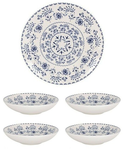 Embossed stoneware soup - stoneware,