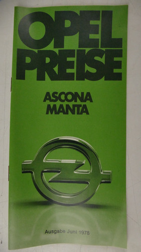 Opel price list ascona manta - opel,