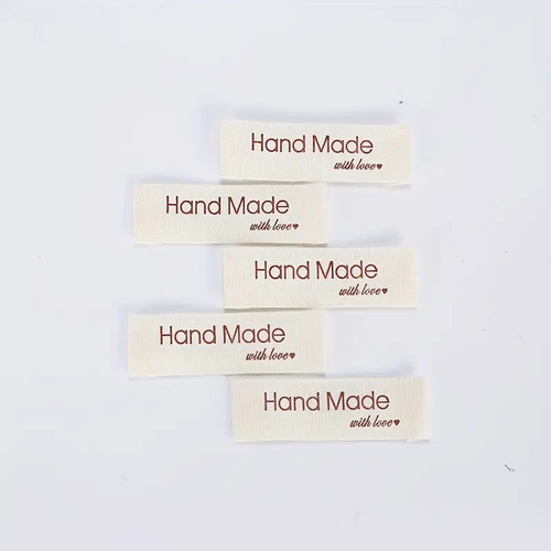 Hand made with love fabric - with,