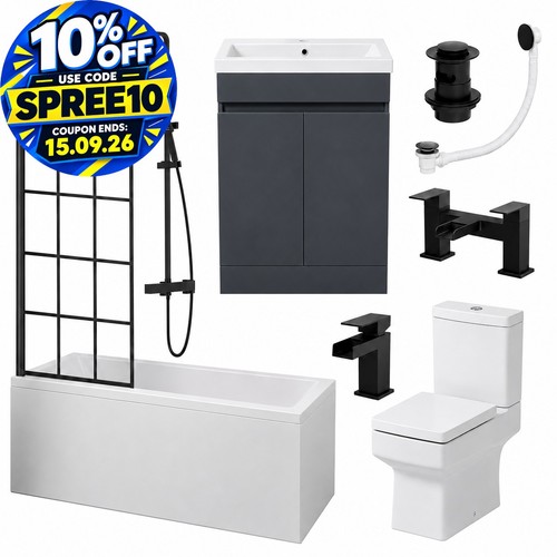 Complete square bathroom suite - bathroom,