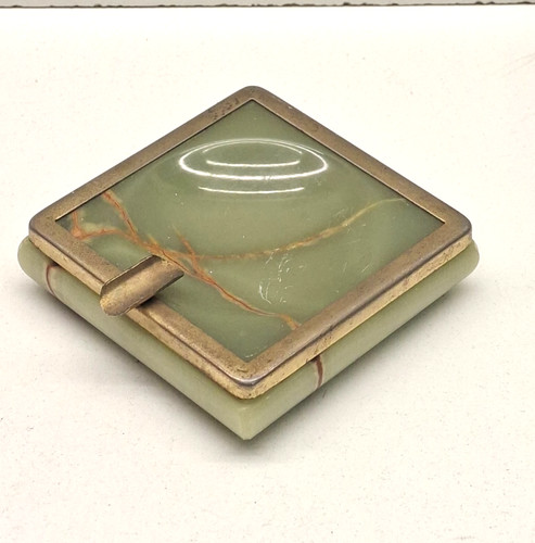 Vintage onyx and brass - and, square
