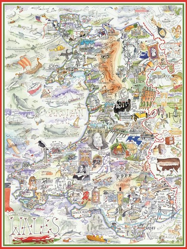 Comical map wales artwork - wales,,