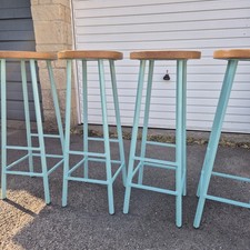 Kitchen Hardwood Stools Set of 4 Tall Sturdy Chairs