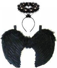 Light Up Halo & Black Feather