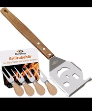 7 in 1 BBQ Spatula for Outdoor Grill, Multifunction BBQ Tool with 4 Mini Forks